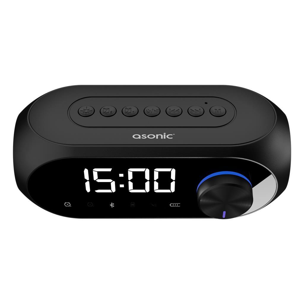 Asonic AS-W6 1200mAh 5W Siyah Bluetooth /Aux/Derece/USB/Saat Alarmlı Bluetooth Hoparlör Asonic AS-W6 1200mAh 5W Siyah Bluetooth /Aux/Derece/USB/Saat Alarmlı Bluetooth Hoparlör