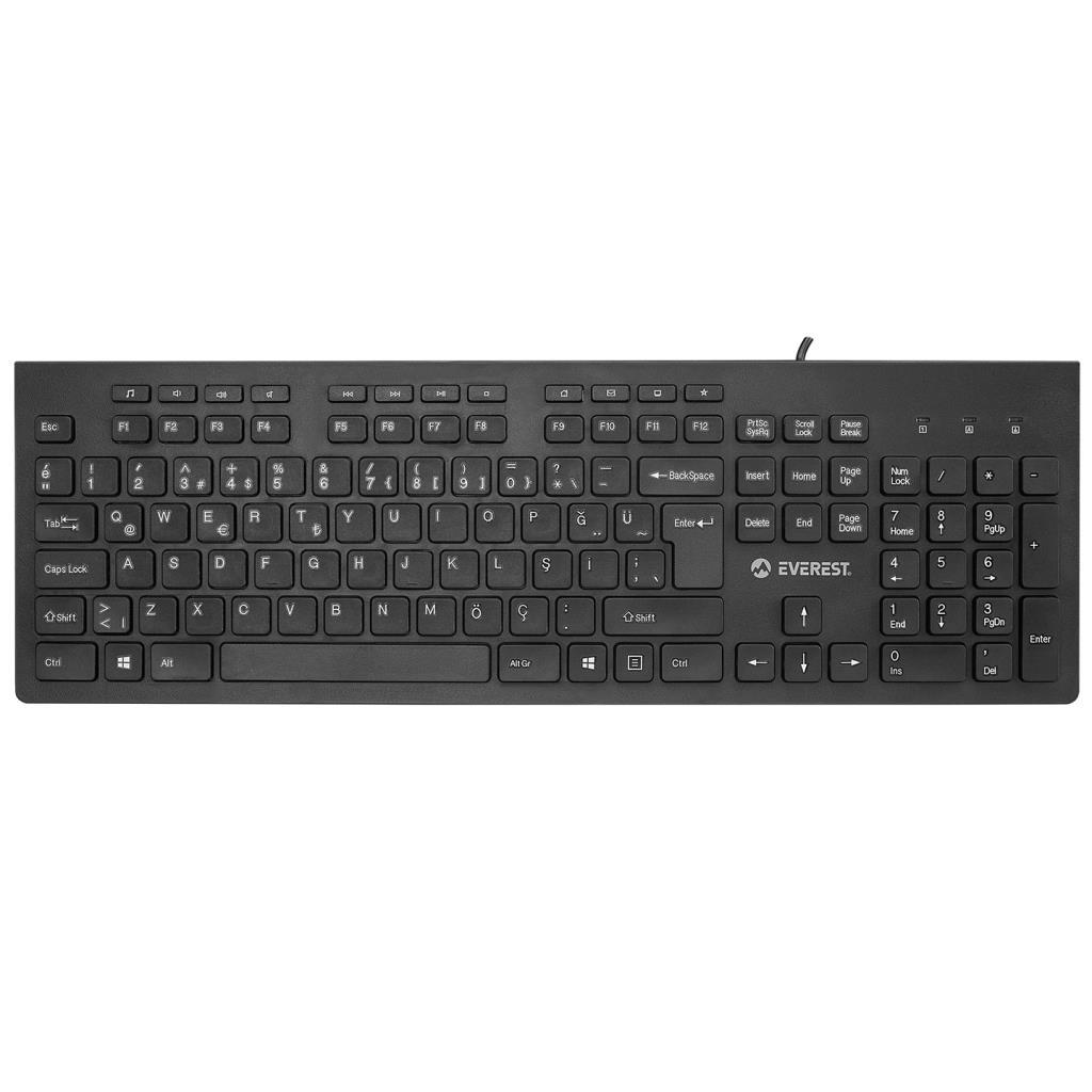 Everest DLK-180 Siyah USB Q Multimedia Klavye Everest DLK-180 Siyah USB Q Multimedia Klavye