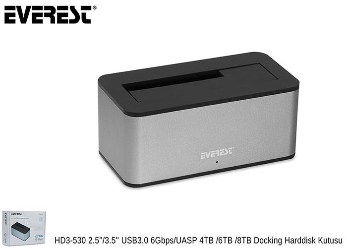 Everest HD3-530 2.5/3.5 USB3.0 6Gbps/UASP 4TB/6TB/8TB Docking Harddisk Kutusu Everest HD3-530 2.5/3.5 USB3.0 6Gbps/UASP 4TB/6TB/8TB Docking Harddisk Kutusu