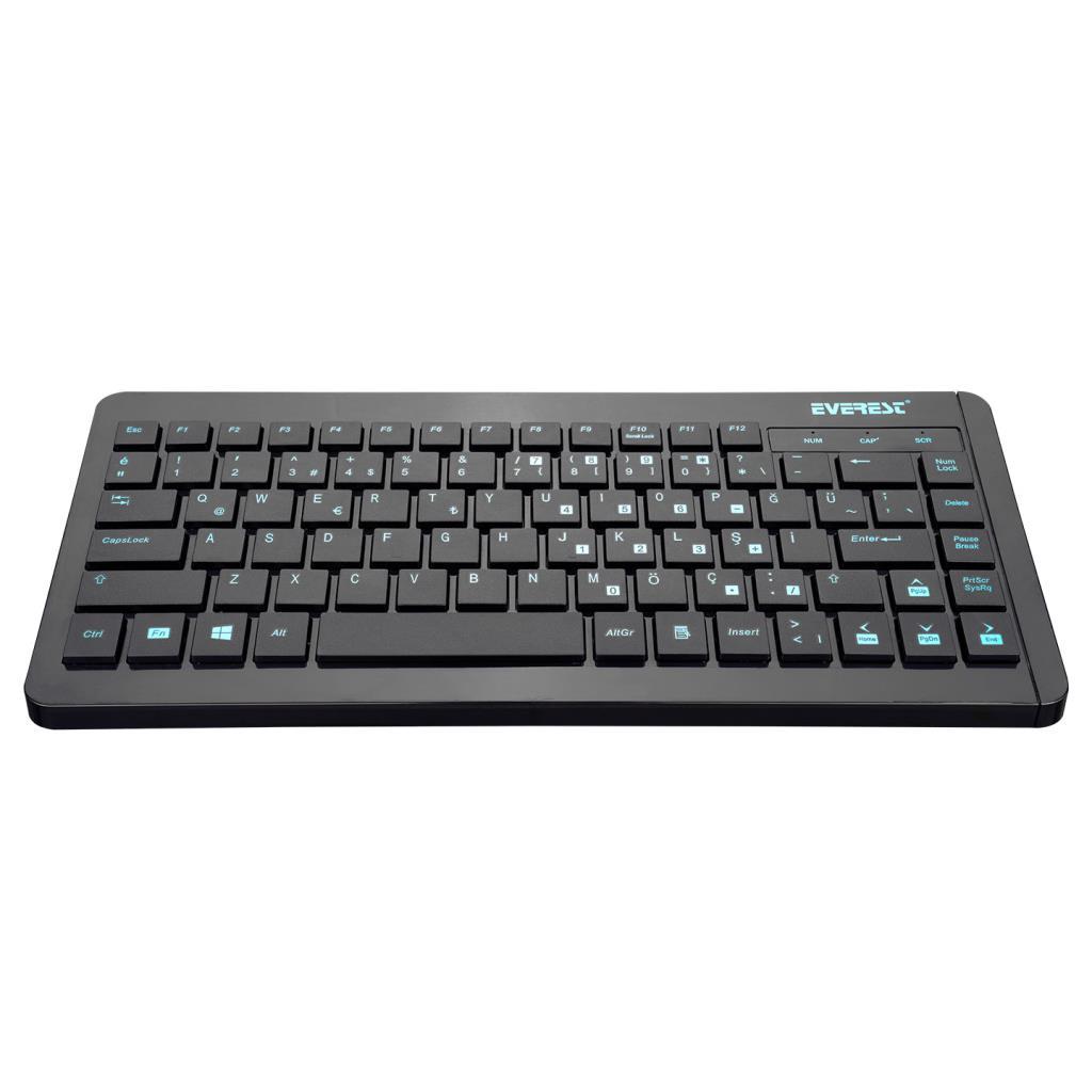 Everest KB-410 Siyah USB Türkçe Q Mini Klavye Everest KB-410 Siyah USB Türkçe Q Mini Klavye