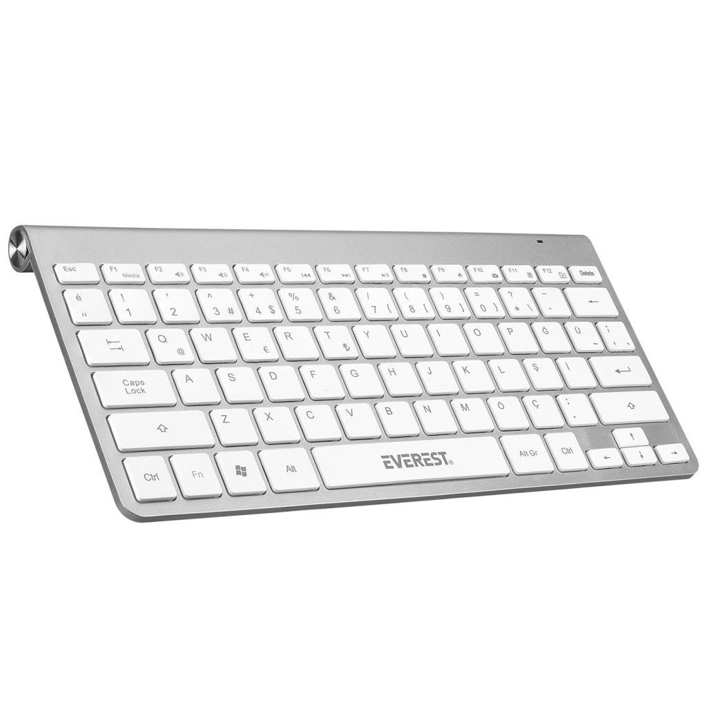 Everest KB-BT72 ELITE Silver Metalik Bluetooth Kablosuz Q Klavye Mouse Set OUTLET Everest KB-BT72 ELITE Silver Metalik Bluetooth Kablosuz Q Klavye Mouse Set OUTLET
