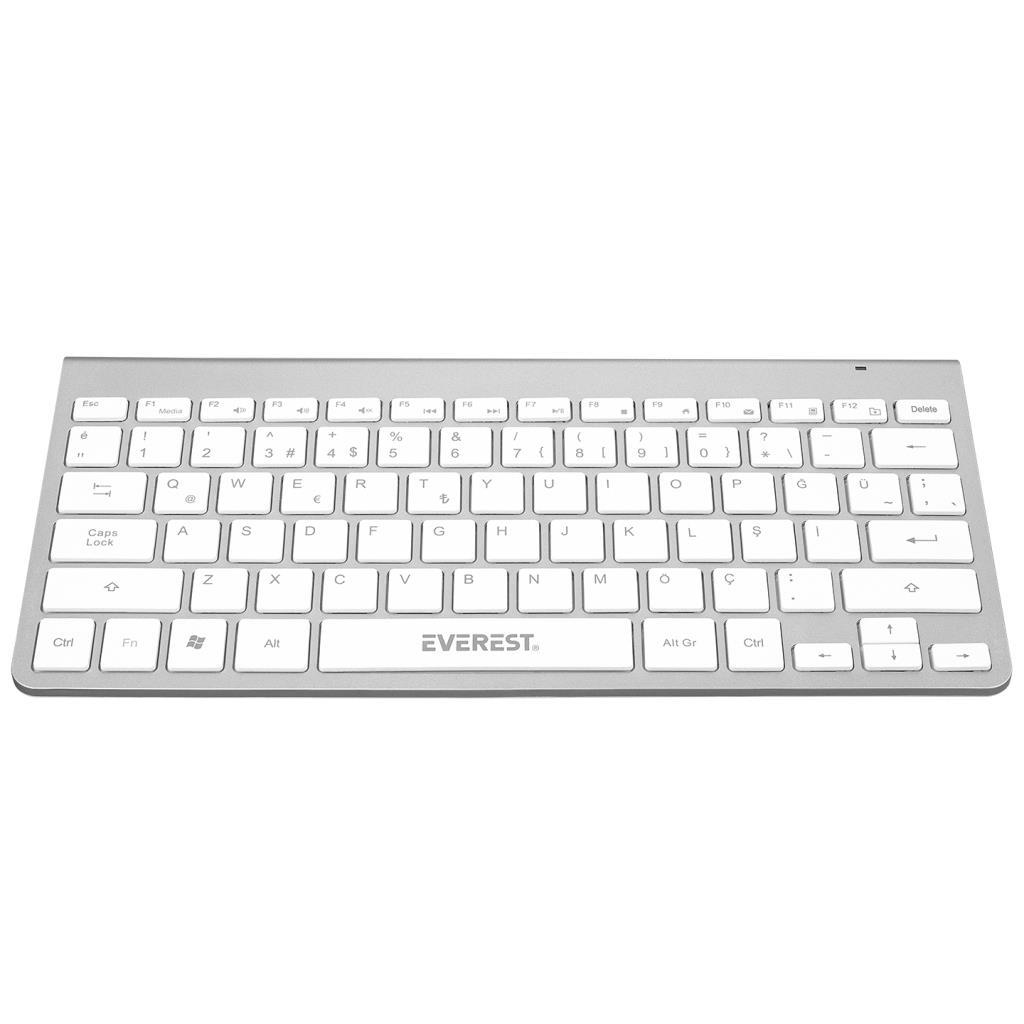 Everest KB-BT72 ELITE Silver Metalik Bluetooth Kablosuz Q Klavye Mouse Set OUTLET Everest KB-BT72 ELITE Silver Metalik Bluetooth Kablosuz Q Klavye Mouse Set OUTLET