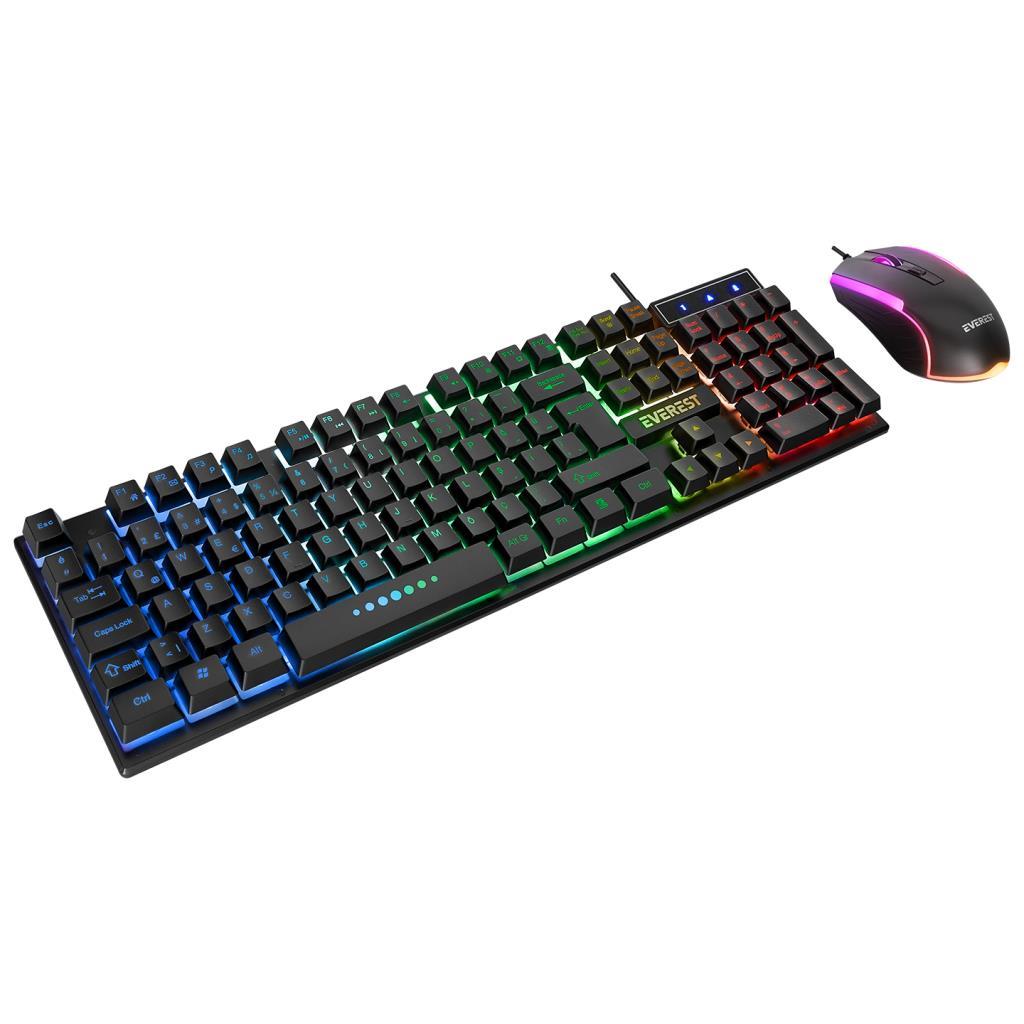 Everest KM-198 Luminax Siyah Gökkuşağı Aydınlatmalı Q Gaming Oyuncu Klavye + Mouse Set Everest KM-198 Luminax Siyah Gökkuşağı Aydınlatmalı Q Gaming Oyuncu Klavye + Mouse Set