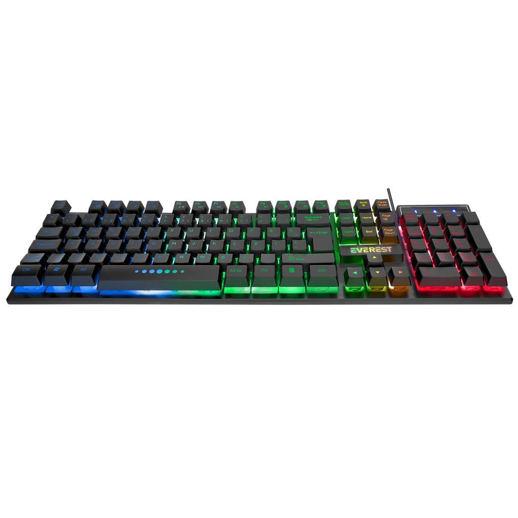 Everest KM-198 Luminax Siyah Gökkuşağı Aydınlatmalı Q Gaming Oyuncu Klavye + Mouse Set Everest KM-198 Luminax Siyah Gökkuşağı Aydınlatmalı Q Gaming Oyuncu Klavye + Mouse Set