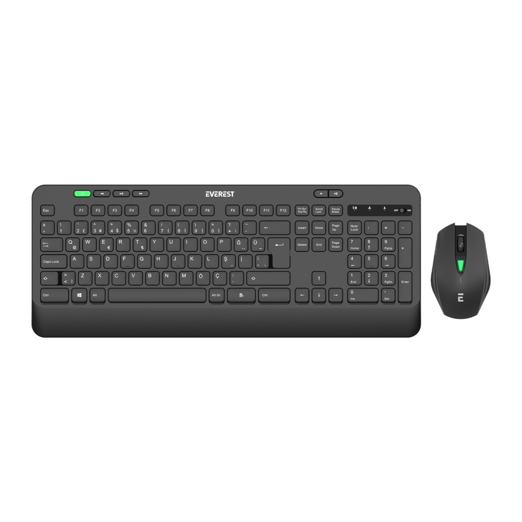 Everest KM-2620 Siyah Usb Sessiz Switch İnce Kablosuz Q Multimedia Klavye + Mouse Set Everest KM-2620 Siyah Usb Sessiz Switch İnce Kablosuz Q Multimedia Klavye + Mouse Set