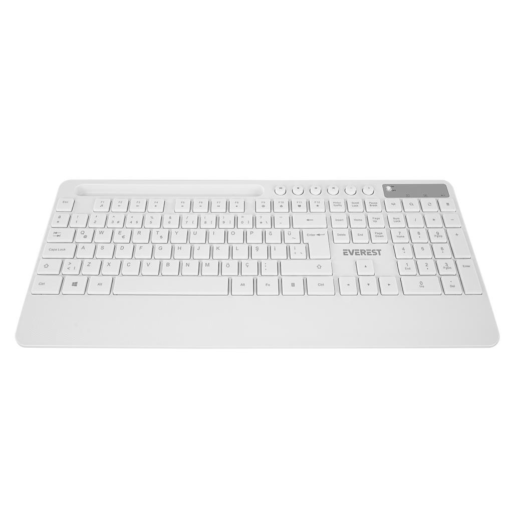 Everest KM-9676 Beyaz Multimedya Tablet-Telefon Standlı Klavye + Mouse Set Everest KM-9676 Beyaz Multimedya Tablet-Telefon Standlı Klavye + Mouse Set