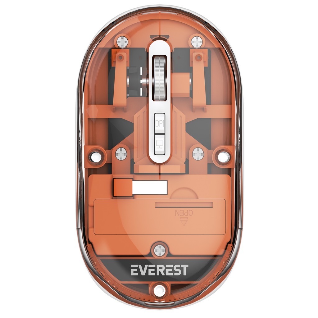 Everest SM-BT29 Glassy Turuncu Transparan 2in1 Bluetooth ve 2.4GHz Kablosuz Mouse Everest SM-BT29 Glassy Turuncu Transparan 2in1 Bluetooth ve 2.4GHz Kablosuz Mouse