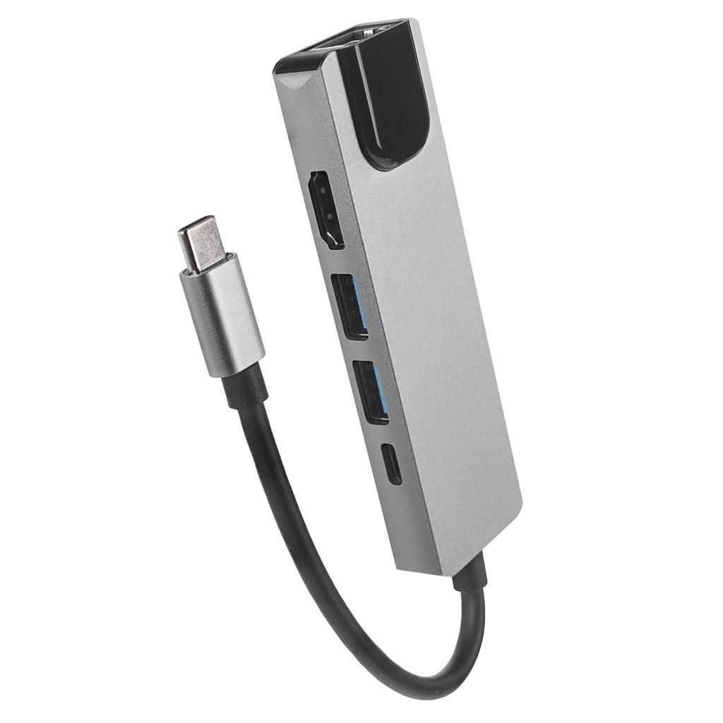 Hytech HY-USBC80 4K@30Hz Gri Metal 2xUSB3.0 1xHDMI, 1xPD 10/100/1000M Type C Adaptör Hytech HY-USBC80 4K@30Hz Gri Metal 2xUSB3.0 1xHDMI, 1xPD 10/100/1000M Type C Adaptör