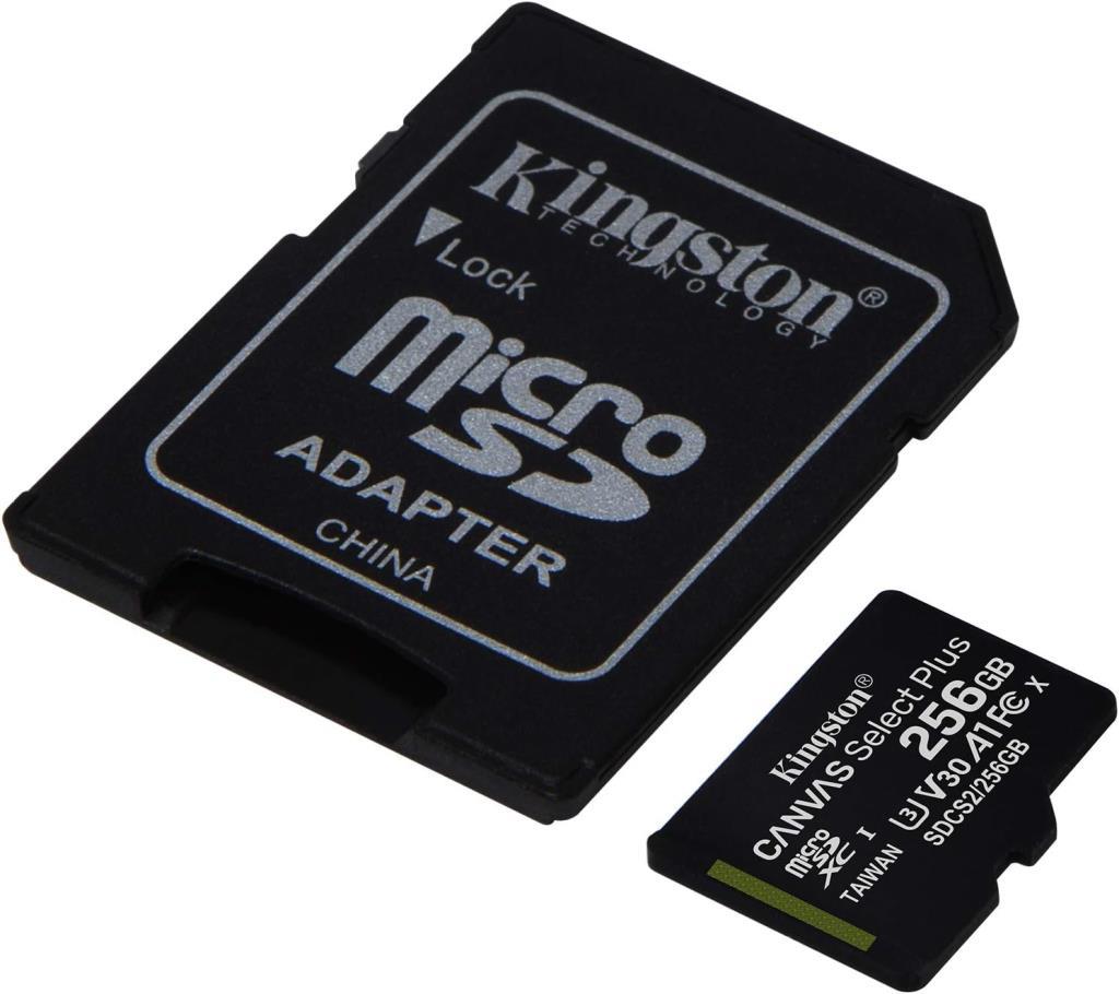 Kingston Canvas Select Plus SDCS2/256GB Class 10 U3 A1 V30 256 GB Micro SD Kart Kingston Canvas Select Plus SDCS2/256GB Class 10 U3 A1 V30 256 GB Micro SD Kart