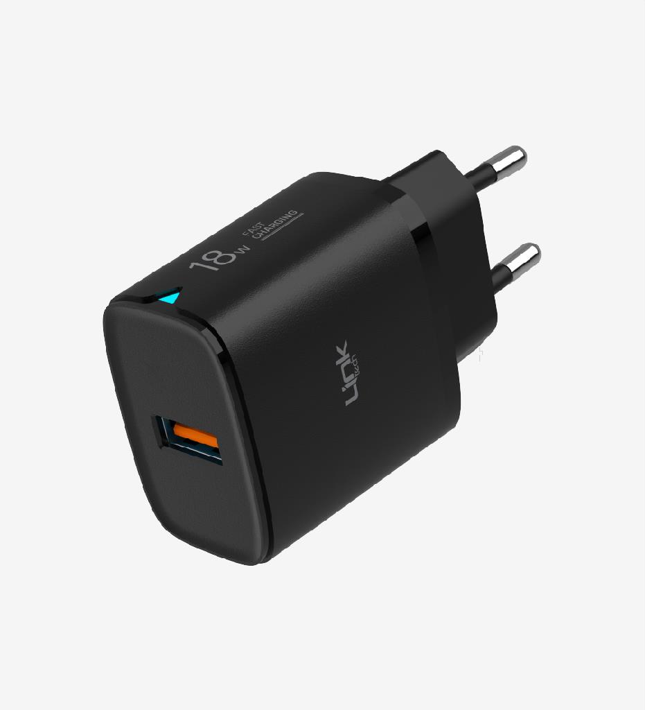 LinkTech C304 Siyah Safe USB 18W Hızlı Şarj Adaptörü, QC3 USB Hızlı Şarj Adaptörü 18W LinkTech C304 Siyah Safe USB 18W Hızlı Şarj Adaptörü, QC3 USB Hızlı Şarj Adaptörü 18W