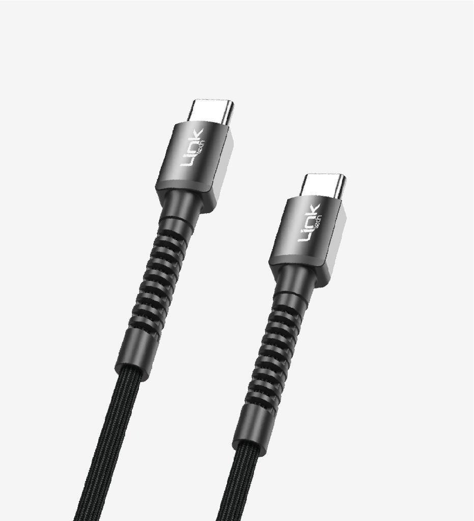 LinkTech K597 Siyah 3 Metre Type C to Type C Kablo, Örgülü PD 60W 3 Metre Type C Kablo LinkTech K597 Siyah 3 Metre Type C to Type C Kablo, Örgülü PD 60W 3 Metre Type C Kablo