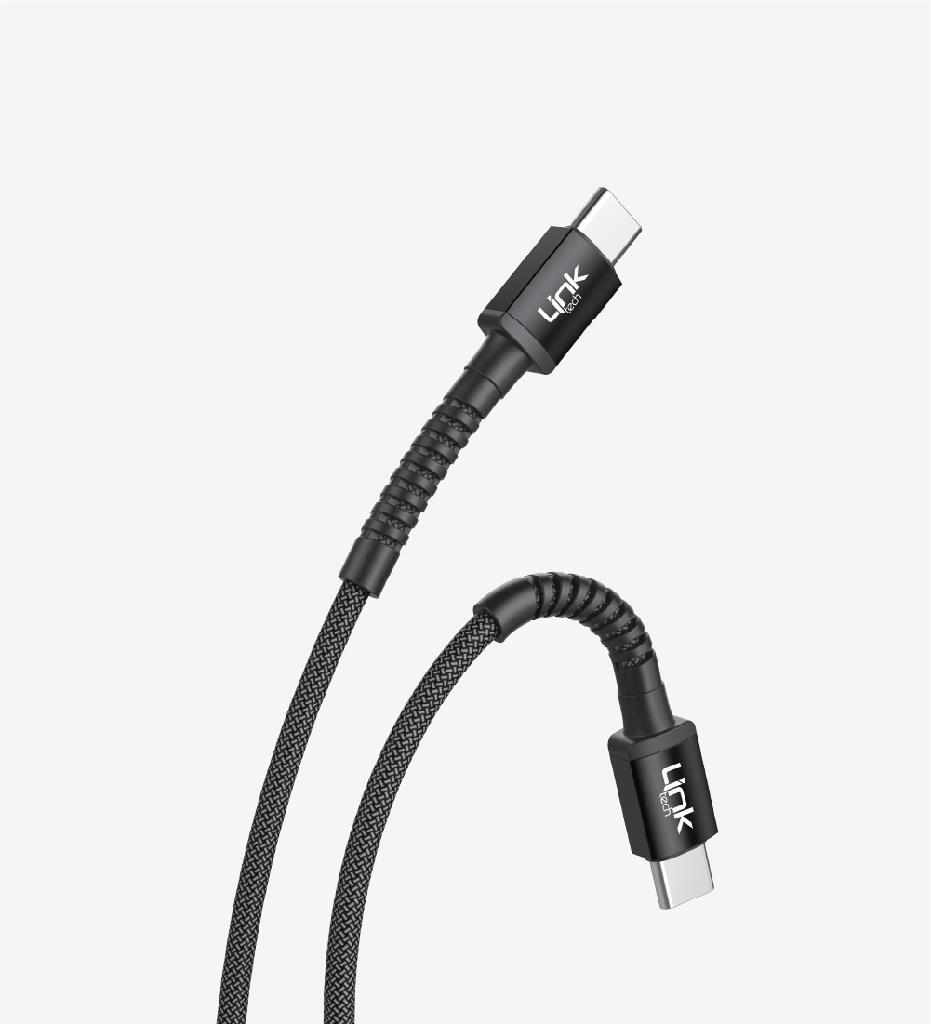 LinkTech K597 Siyah 3 Metre Type C to Type C Kablo, Örgülü PD 60W 3 Metre Type C Kablo LinkTech K597 Siyah 3 Metre Type C to Type C Kablo, Örgülü PD 60W 3 Metre Type C Kablo