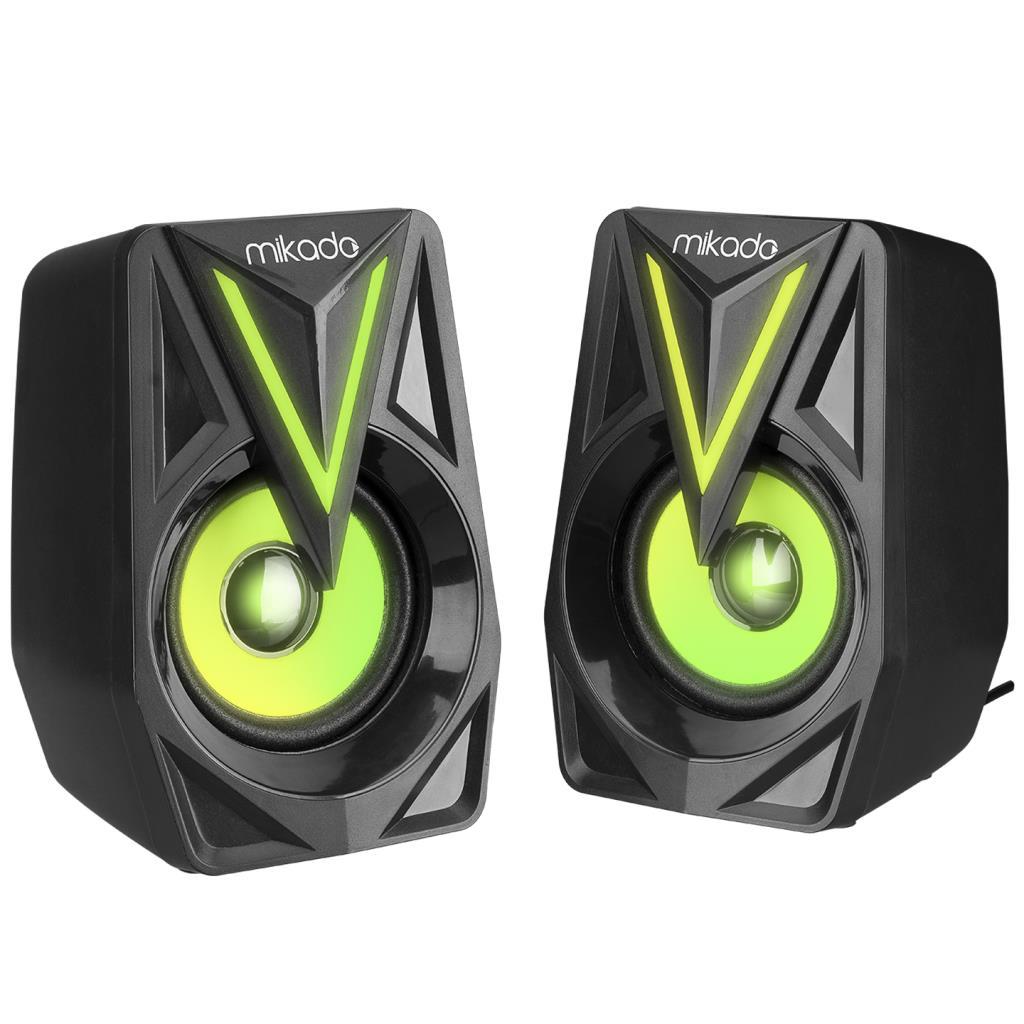Mikado MD-S23 GLARE 2.0 Multimedia 3W*2 Siyah USB RGB Işıklı Gaming Speaker Hoparlör Mikado MD-S23 GLARE 2.0 Multimedia 3W*2 Siyah USB RGB Işıklı Gaming Speaker Hoparlör