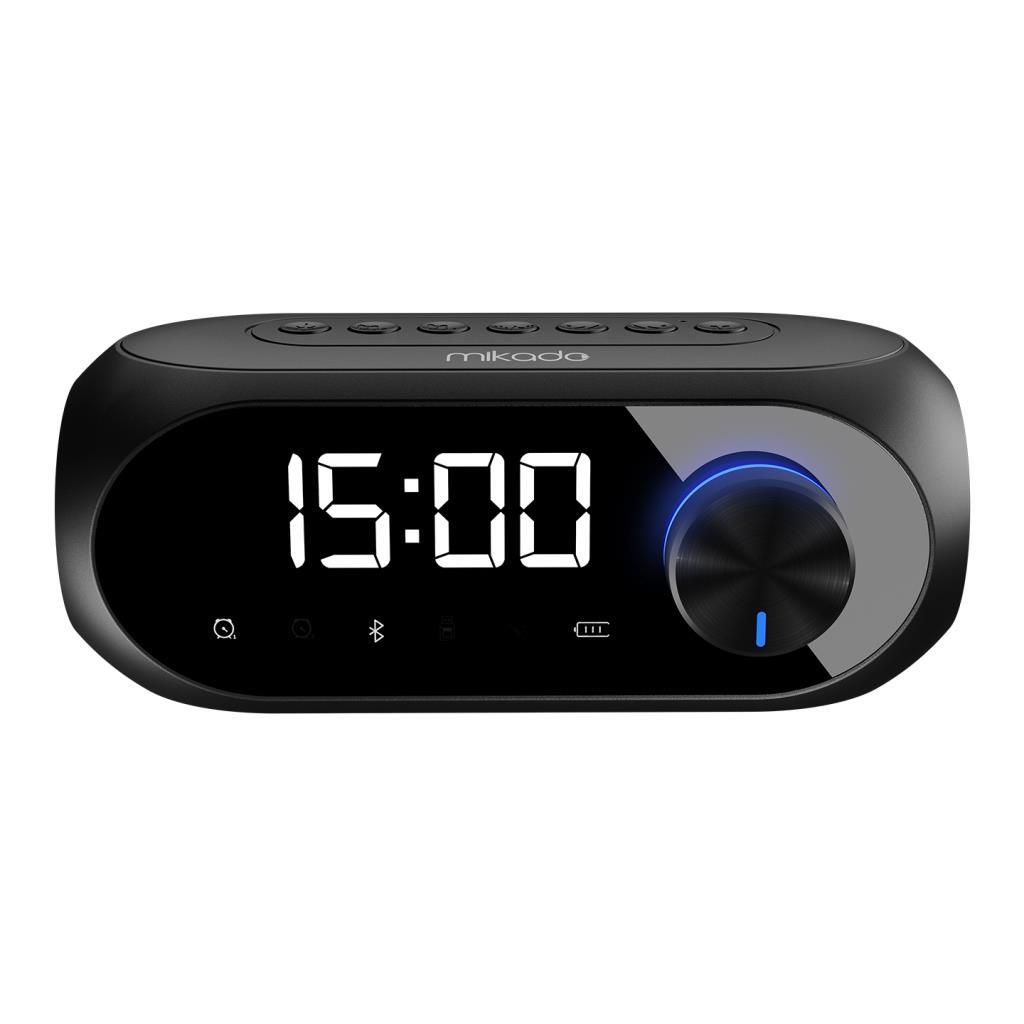 Mikado MD-W7 1200mAh 5W Siyah Bluetooth-Aux-Derece-Usb-FM Double Alarmlı Saat Speaker Mikado MD-W7 1200mAh 5W Siyah Bluetooth-Aux-Derece-Usb-FM Double Alarmlı Saat Speaker