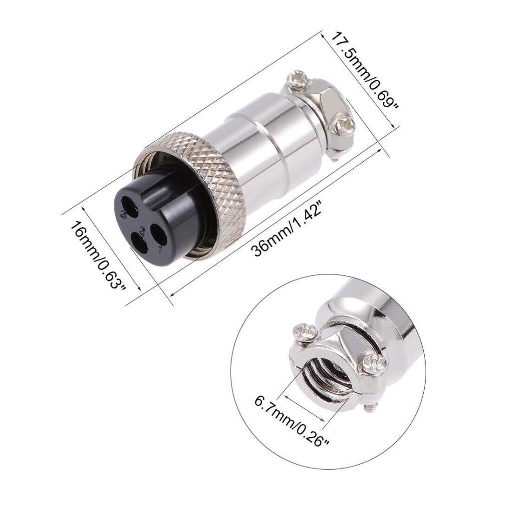PrimeX PX-3P UPTECH 3 Pin Mini Mikrofon Dişi Konnektör, 16mm 3P 7A 250V GX16-3 Su Geçirmez Dişi Tel Panel PrimeX PX-3P UPTECH 3 Pin Mini Mikrofon Dişi Konnektör, 16mm 3P 7A 250V GX16-3 Su Geçirmez Dişi Tel Panel