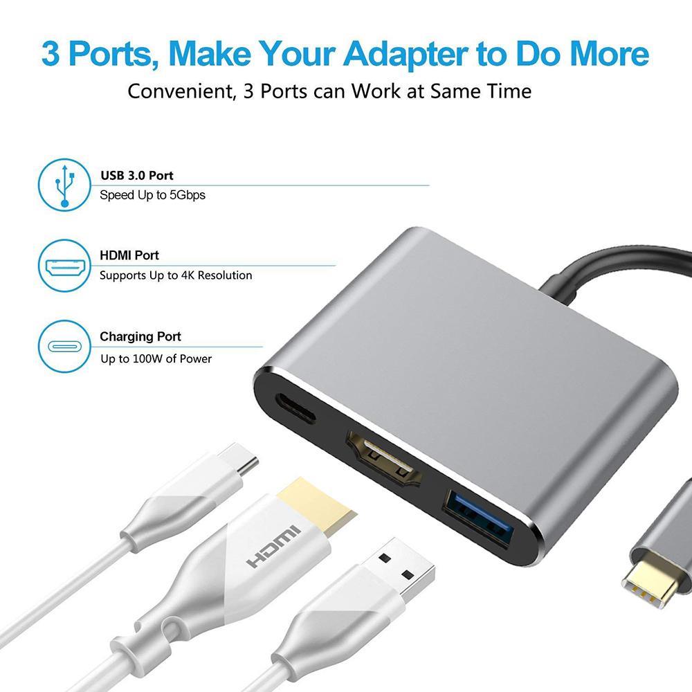 PrimeX PX-SW-U515 Gri Metal Type-C to 4K HDMI + USB 3.0 + PD şarj Çevirici Adaptör PrimeX PX-SW-U515 Gri Metal Type-C to 4K HDMI + USB 3.0 + PD şarj Çevirici Adaptör