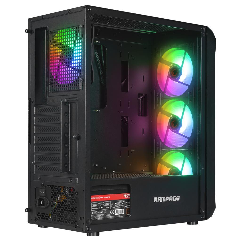 Rampage COMPACT 750W 80+ BRONZE Siyah 4*RGB Auto Fan E-ATX Mid-T Gaming Oyuncu Kasası (OUTLET) Rampage COMPACT 750W 80+ BRONZE Siyah 4*RGB Auto Fan E-ATX Mid-T Gaming Oyuncu Kasası (OUTLET)