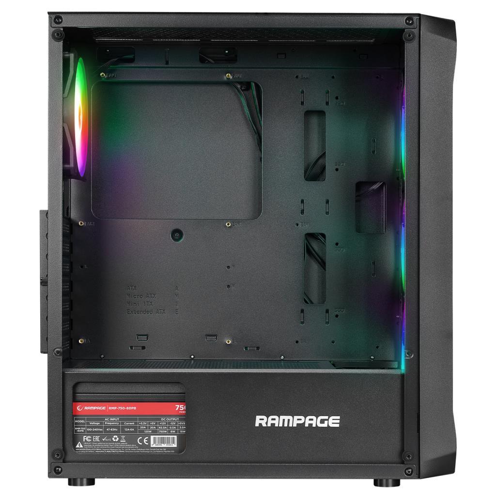 Rampage COMPACT 750W 80+ BRONZE Siyah 4*RGB Auto Fan E-ATX Mid-T Gaming Oyuncu Kasası (OUTLET) Rampage COMPACT 750W 80+ BRONZE Siyah 4*RGB Auto Fan E-ATX Mid-T Gaming Oyuncu Kasası (OUTLET)