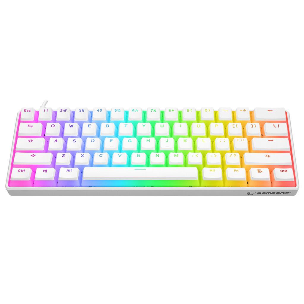 Rampage KB-R135 PARVUS Beyaz Type-C Bağlantılı RGB Puding Tuşlu Red Switch İngilizce Q Gaming Oyuncu Klavye Rampage KB-R135 PARVUS Beyaz Type-C Bağlantılı RGB Puding Tuşlu Red Switch İngilizce Q Gaming Oyuncu Klavye