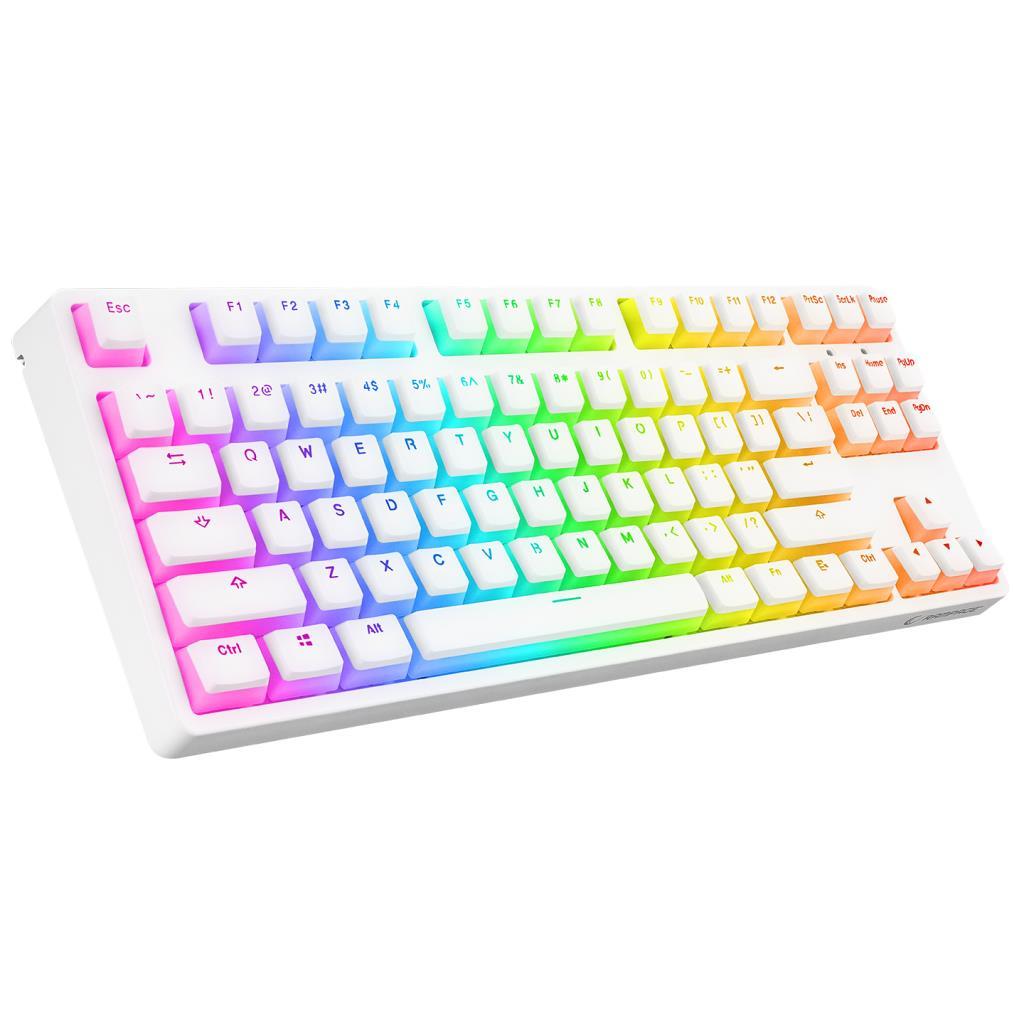 Rampage KB-R136 GHOST Beyaz Type-C Bağlantılı RGB Puding Tuşlu Red Switch US Gaming Oyuncu Klavye Rampage KB-R136 GHOST Beyaz Type-C Bağlantılı RGB Puding Tuşlu Red Switch US Gaming Oyuncu Klavye
