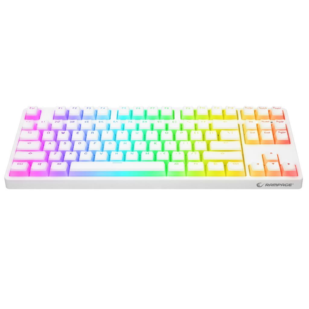 Rampage KB-R136 GHOST Beyaz Type-C Bağlantılı RGB Puding Tuşlu Red Switch US Gaming Oyuncu Klavye Rampage KB-R136 GHOST Beyaz Type-C Bağlantılı RGB Puding Tuşlu Red Switch US Gaming Oyuncu Klavye