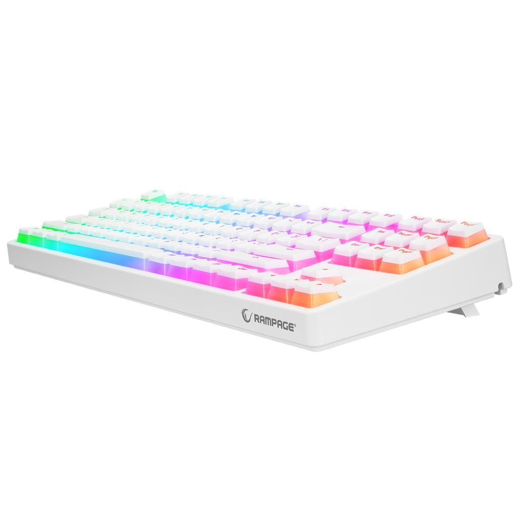 Rampage KB-R136 GHOST Beyaz Type-C Bağlantılı RGB Puding Tuşlu Red Switch US Gaming Oyuncu Klavye Rampage KB-R136 GHOST Beyaz Type-C Bağlantılı RGB Puding Tuşlu Red Switch US Gaming Oyuncu Klavye
