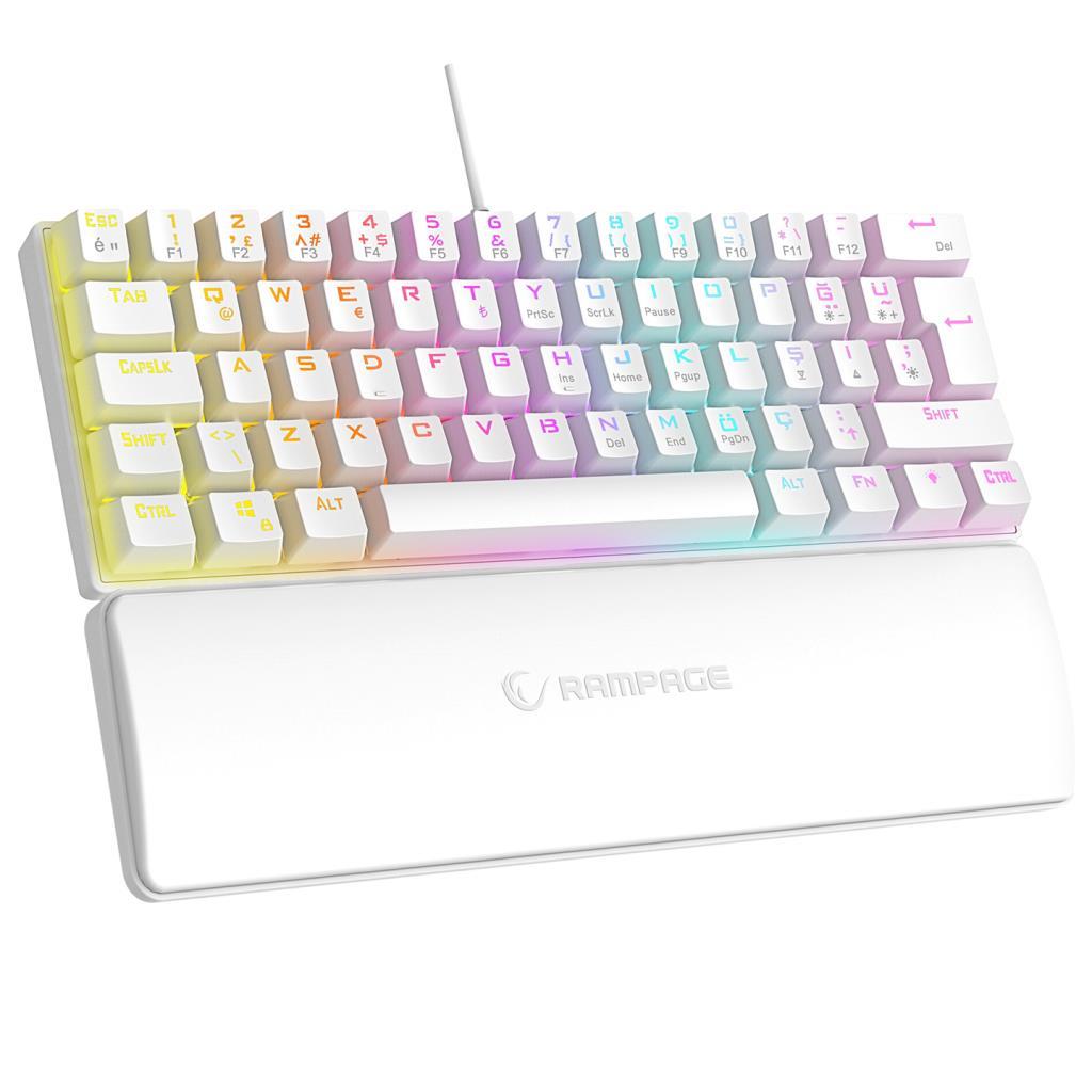 Rampage PLOWER K60 Beyaz 12 Işık Modlu Mekanik Bilek Destekli Red Switch Gaming Oyuncu Klavye Rampage PLOWER K60 Beyaz 12 Işık Modlu Mekanik Bilek Destekli Red Switch Gaming Oyuncu Klavye