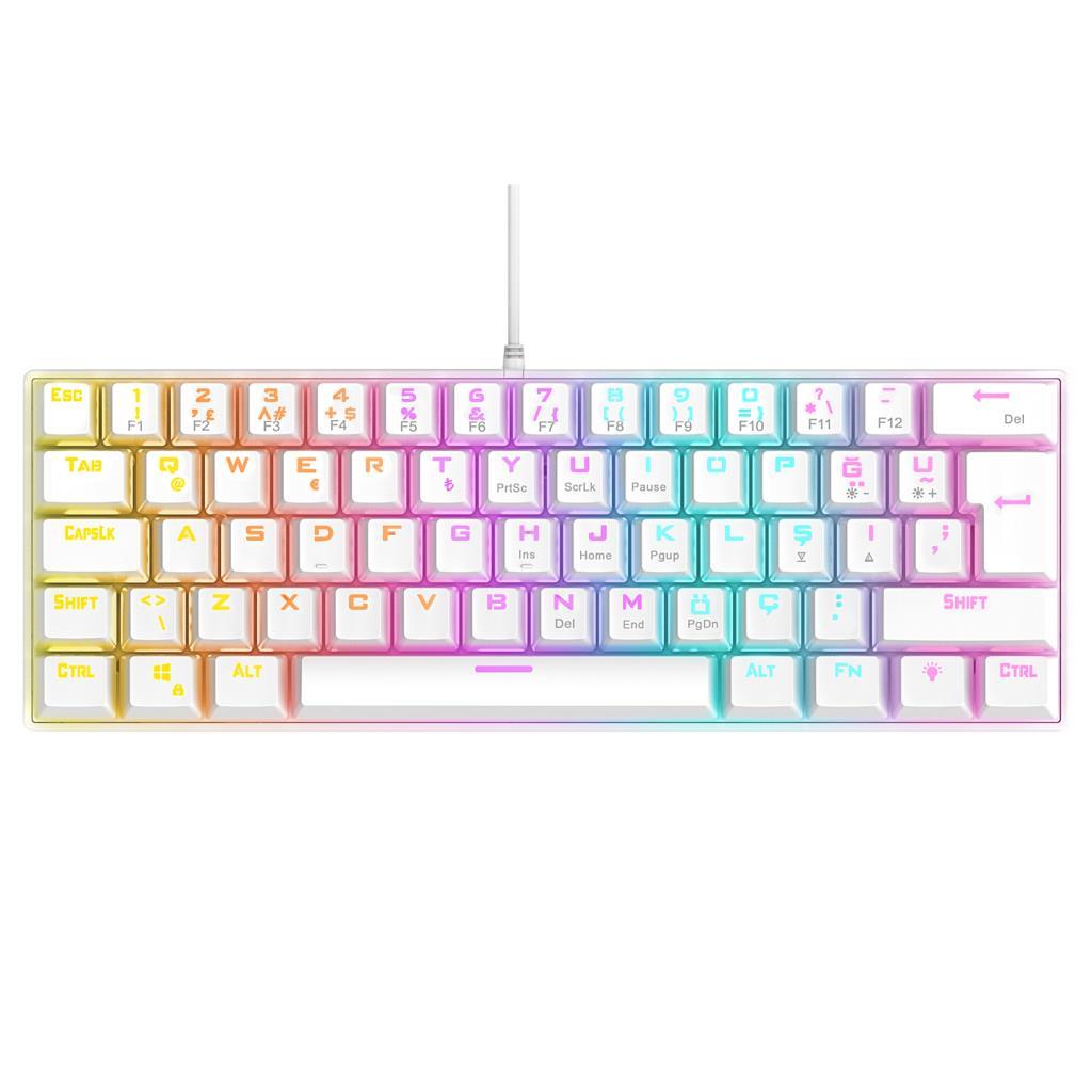 Rampage PLOWER K60 Beyaz 12 Işık Modlu Mekanik Bilek Destekli Red Switch Gaming Oyuncu Klavye Rampage PLOWER K60 Beyaz 12 Işık Modlu Mekanik Bilek Destekli Red Switch Gaming Oyuncu Klavye