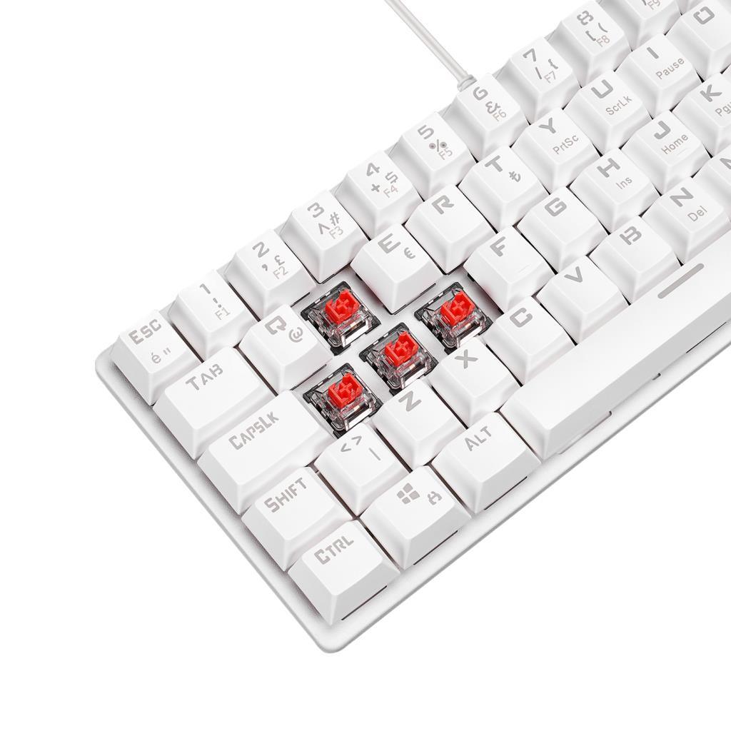 Rampage PLOWER K60 Beyaz 12 Işık Modlu Mekanik Bilek Destekli Red Switch Gaming Oyuncu Klavye Rampage PLOWER K60 Beyaz 12 Işık Modlu Mekanik Bilek Destekli Red Switch Gaming Oyuncu Klavye