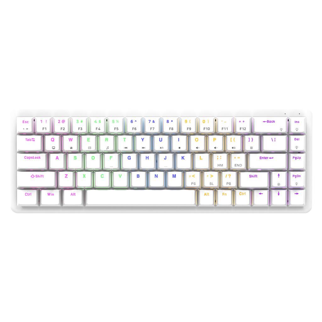 Rampage REBEL Beyaz Low Profile BLUE SWITCH Mekanik Gaming Oyuncu Klavye US Layout Rainbow Rampage REBEL Beyaz Low Profile BLUE SWITCH Mekanik Gaming Oyuncu Klavye US Layout Rainbow