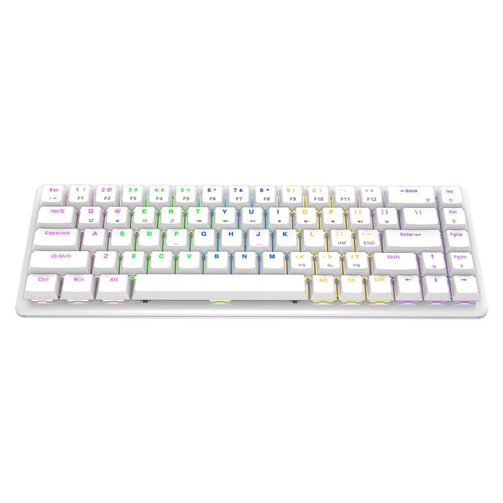 Rampage REBEL Beyaz Low Profile BLUE SWITCH Mekanik Gaming Oyuncu Klavye US Layout Rainbow Rampage REBEL Beyaz Low Profile BLUE SWITCH Mekanik Gaming Oyuncu Klavye US Layout Rainbow