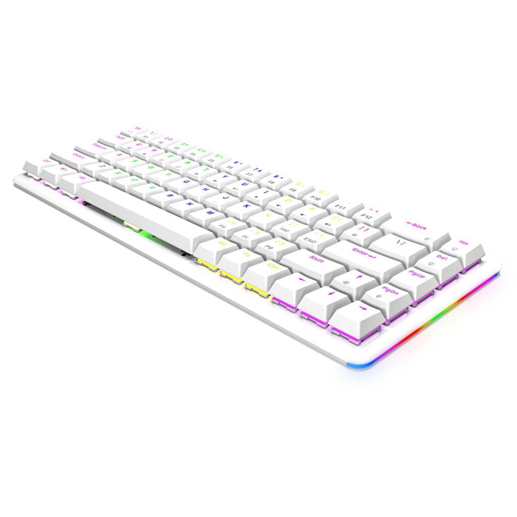 Rampage REBEL Beyaz Low Profile BLUE SWITCH Mekanik Gaming Oyuncu Klavye US Layout Rainbow Rampage REBEL Beyaz Low Profile BLUE SWITCH Mekanik Gaming Oyuncu Klavye US Layout Rainbow