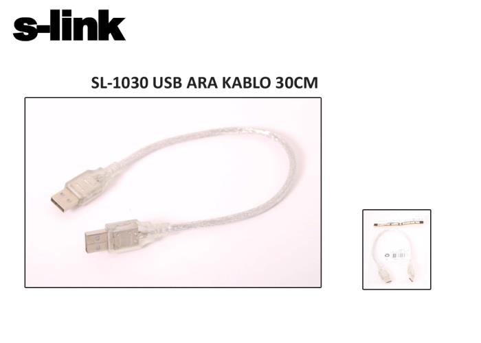 S-link SL-1030 Usb2.0 30cm AM to AM Kablosu S-link SL-1030 Usb2.0 30cm AM to AM Kablosu