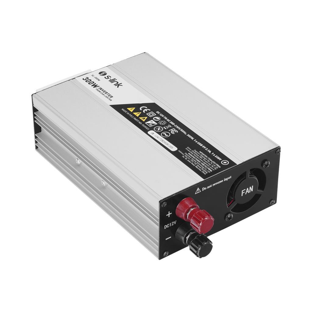S-link SL-300W 300W DC12V-AC230V İnverter, Çakmaklık Girişini Ev Elektriğine Çevirir S-link SL-300W 300W DC12V-AC230V İnverter, Çakmaklık Girişini Ev Elektriğine Çevirir