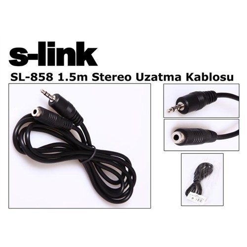 S-link SL-858 1.5m Stereo Uzatma Kablosu S-link SL-858 1.5m Stereo Uzatma Kablosu