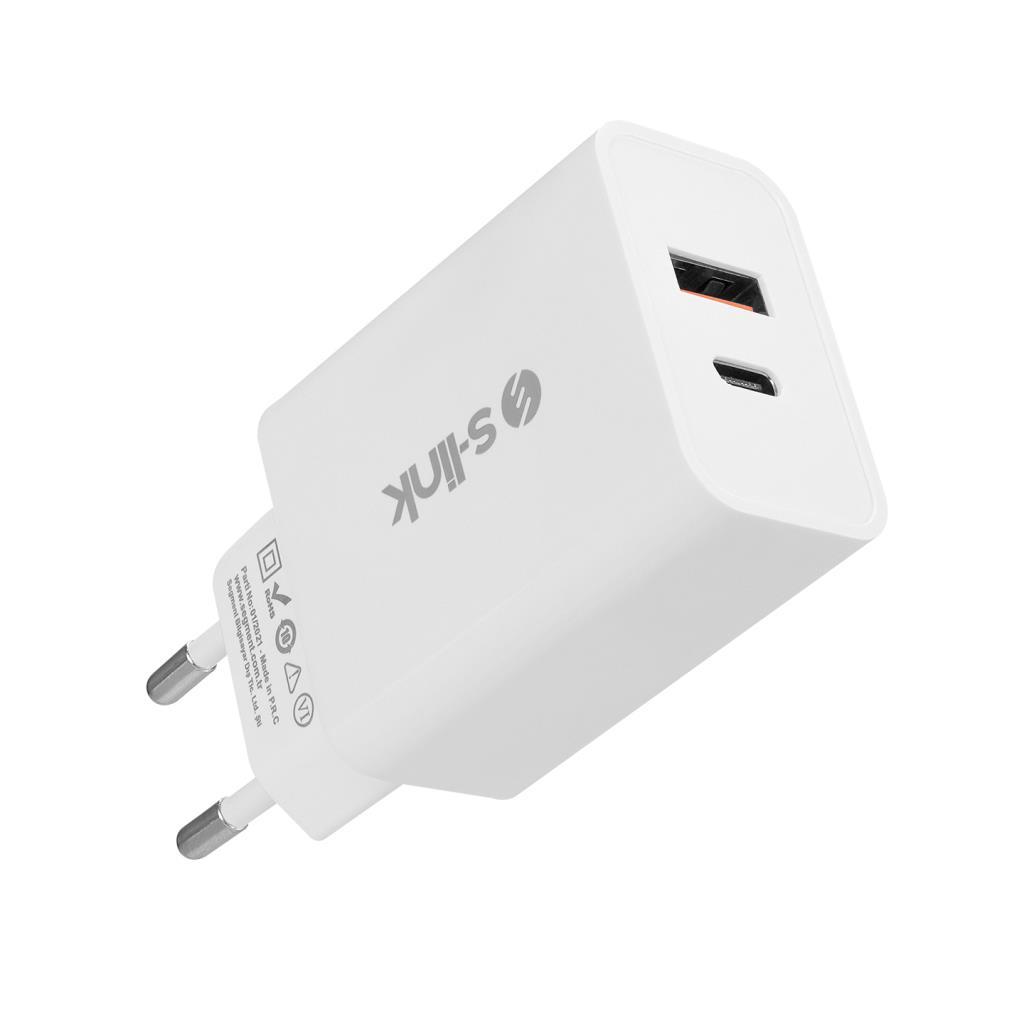 S-link SL-EC60 20W PD3.0/Quick Charge QC3.0 Type USB-C +USB A Hızlı Beyaz Ev Şarj Adaptör S-link SL-EC60 20W PD3.0/Quick Charge QC3.0 Type USB-C +USB A Hızlı Beyaz Ev Şarj Adaptör