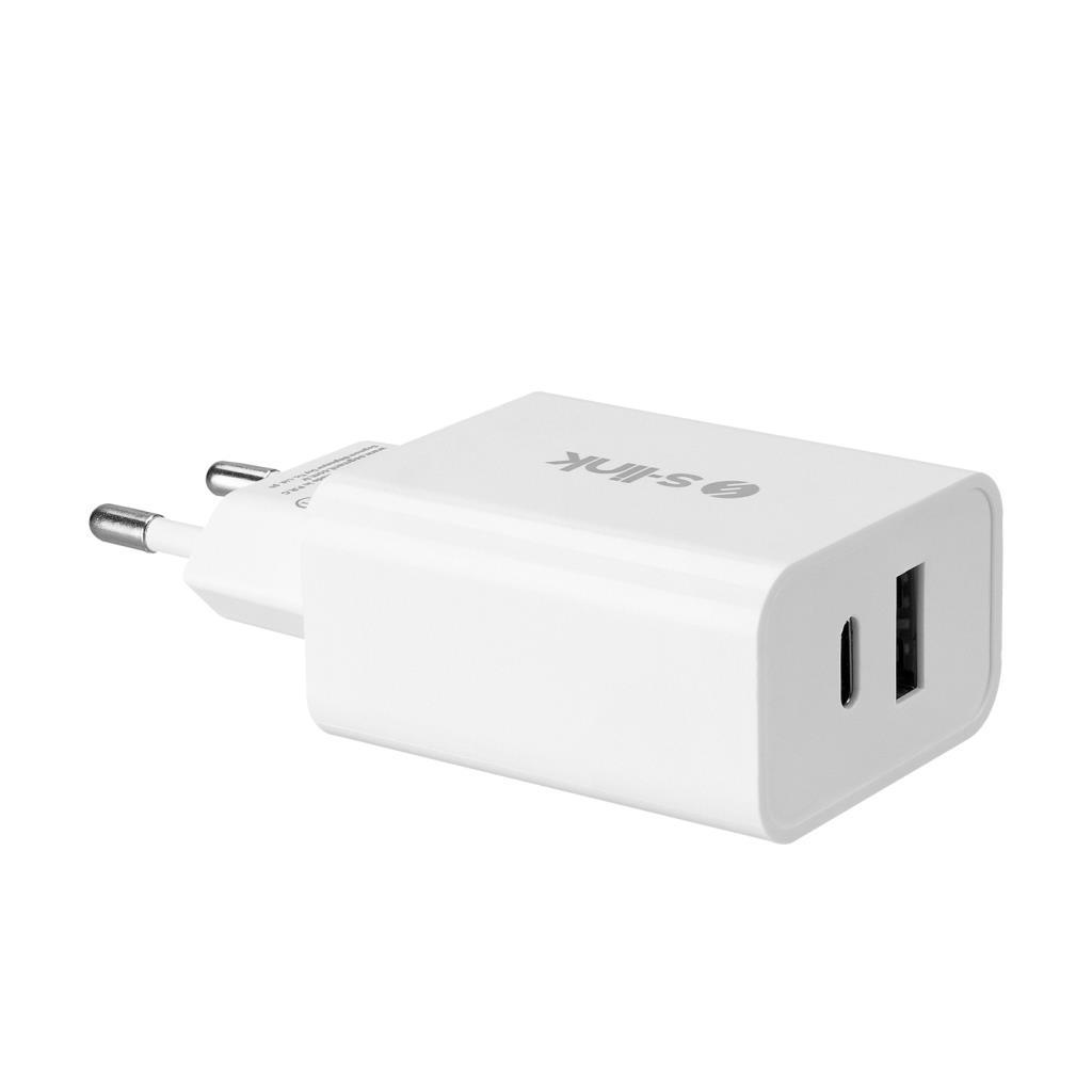 S-link SL-EC60 20W PD3.0/Quick Charge QC3.0 Type USB-C +USB A Hızlı Beyaz Ev Şarj Adaptör S-link SL-EC60 20W PD3.0/Quick Charge QC3.0 Type USB-C +USB A Hızlı Beyaz Ev Şarj Adaptör