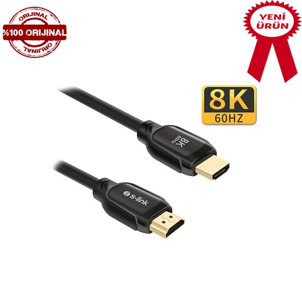 S-link SL-H8K01 HDMI TO HDMI 1.5m 8K Ultra HDR 2.1V 7680P Metal Kılıflı Kablo S-link SL-H8K01 HDMI TO HDMI 1.5m 8K Ultra HDR 2.1V 7680P Metal Kılıflı Kablo