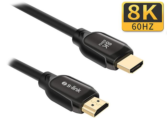 S-link SL-H8K01 HDMI TO HDMI 1.5m 8K Ultra HDR 2.1V 7680P Metal Kılıflı Kablo S-link SL-H8K01 HDMI TO HDMI 1.5m 8K Ultra HDR 2.1V 7680P Metal Kılıflı Kablo