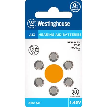 Westinghouse A13 İşitme Cihaz Pili 6Lı Blister Ambalaj Westinghouse A13 İşitme Cihaz Pili 6Lı Blister Ambalaj
